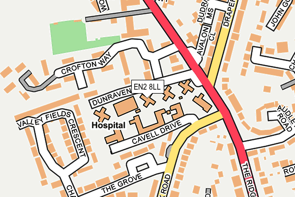 EN2 8LL map - OS OpenMap – Local (Ordnance Survey)