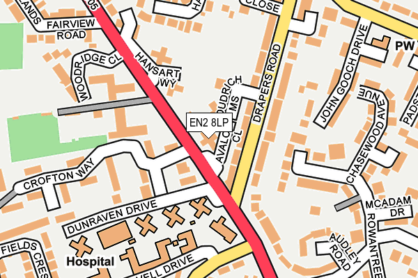 EN2 8LP map - OS OpenMap – Local (Ordnance Survey)