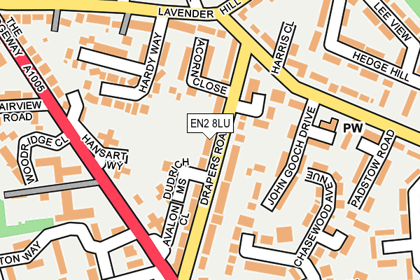 EN2 8LU map - OS OpenMap – Local (Ordnance Survey)