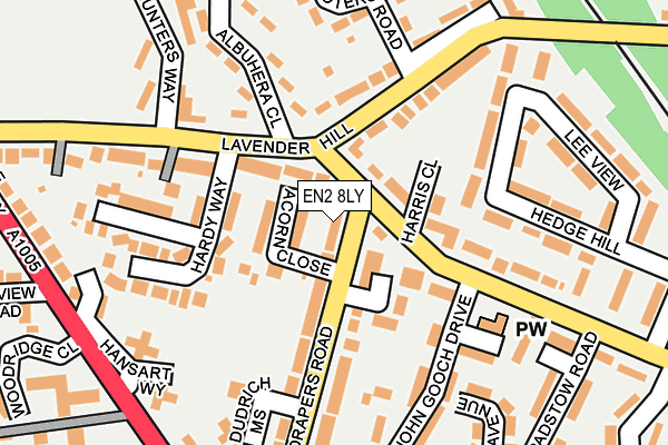 EN2 8LY map - OS OpenMap – Local (Ordnance Survey)