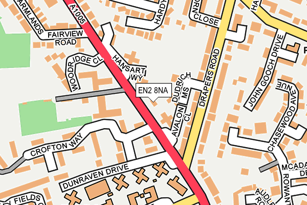 EN2 8NA map - OS OpenMap – Local (Ordnance Survey)