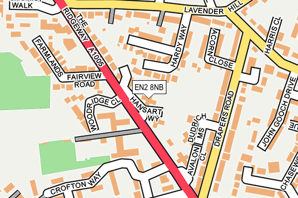 EN2 8NB map - OS OpenMap – Local (Ordnance Survey)