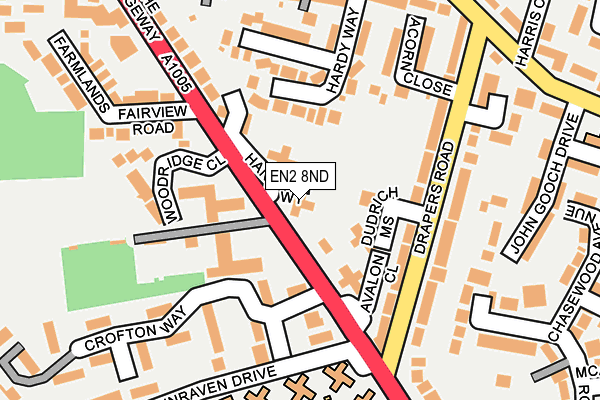 EN2 8ND map - OS OpenMap – Local (Ordnance Survey)