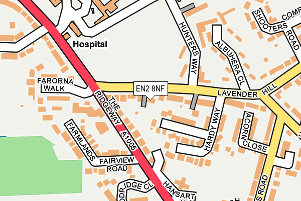 EN2 8NF map - OS OpenMap – Local (Ordnance Survey)