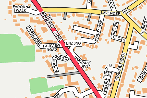 EN2 8NG map - OS OpenMap – Local (Ordnance Survey)