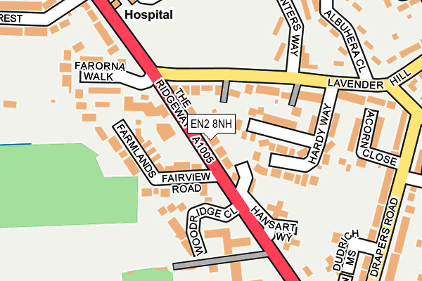 EN2 8NH map - OS OpenMap – Local (Ordnance Survey)