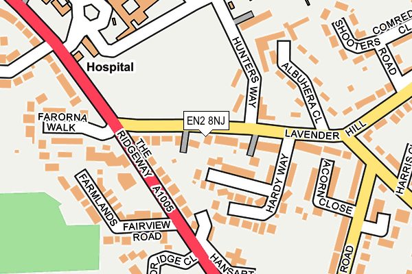 EN2 8NJ map - OS OpenMap – Local (Ordnance Survey)