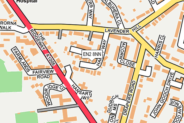 EN2 8NN map - OS OpenMap – Local (Ordnance Survey)