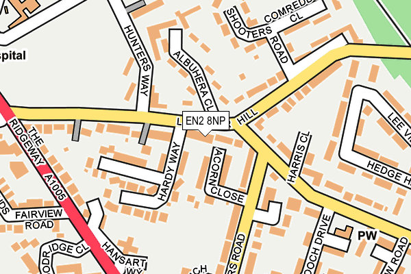 EN2 8NP map - OS OpenMap – Local (Ordnance Survey)