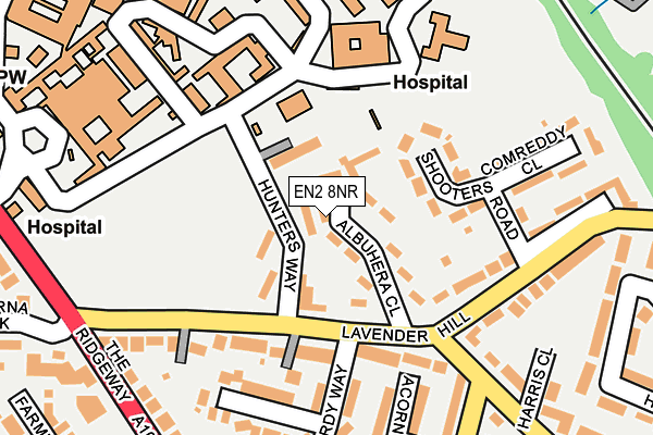 EN2 8NR map - OS OpenMap – Local (Ordnance Survey)