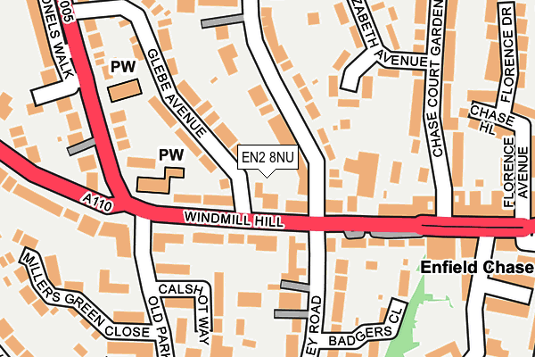 EN2 8NU map - OS OpenMap – Local (Ordnance Survey)