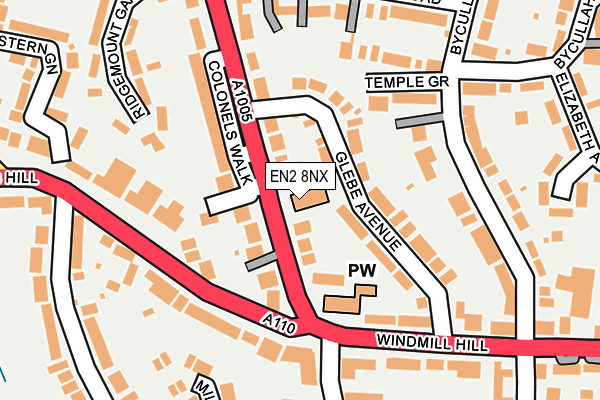 EN2 8NX map - OS OpenMap – Local (Ordnance Survey)