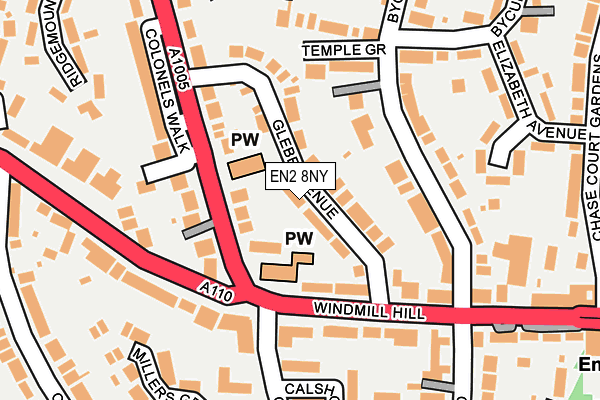 EN2 8NY map - OS OpenMap – Local (Ordnance Survey)