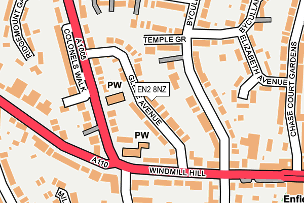 EN2 8NZ map - OS OpenMap – Local (Ordnance Survey)