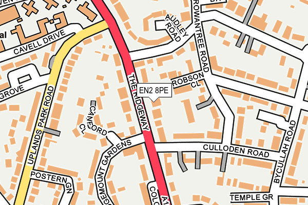 EN2 8PE map - OS OpenMap – Local (Ordnance Survey)