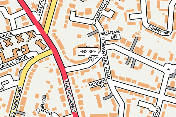 EN2 8PH map - OS OpenMap – Local (Ordnance Survey)