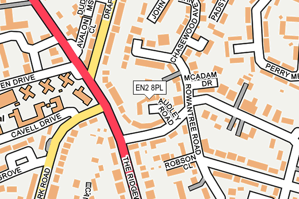 EN2 8PL map - OS OpenMap – Local (Ordnance Survey)