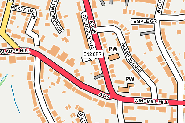 EN2 8PR map - OS OpenMap – Local (Ordnance Survey)