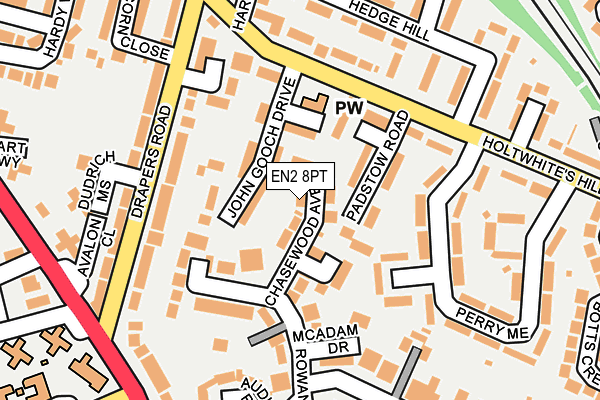 EN2 8PT map - OS OpenMap – Local (Ordnance Survey)