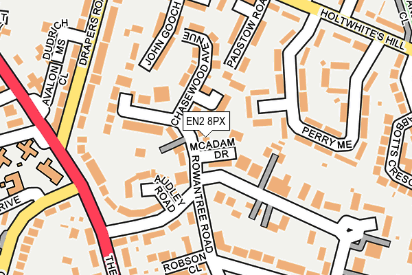 EN2 8PX map - OS OpenMap – Local (Ordnance Survey)