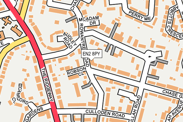 EN2 8PY map - OS OpenMap – Local (Ordnance Survey)