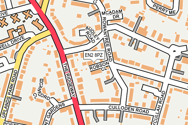 EN2 8PZ map - OS OpenMap – Local (Ordnance Survey)