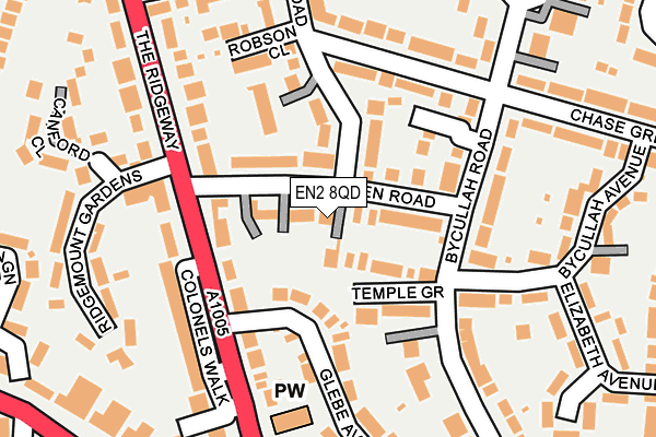 EN2 8QD map - OS OpenMap – Local (Ordnance Survey)