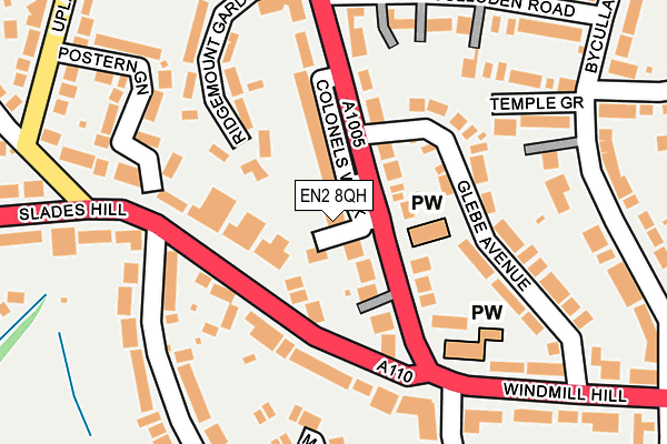 EN2 8QH map - OS OpenMap – Local (Ordnance Survey)