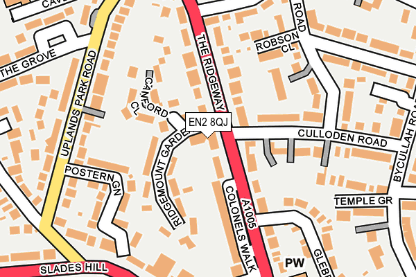 EN2 8QJ map - OS OpenMap – Local (Ordnance Survey)