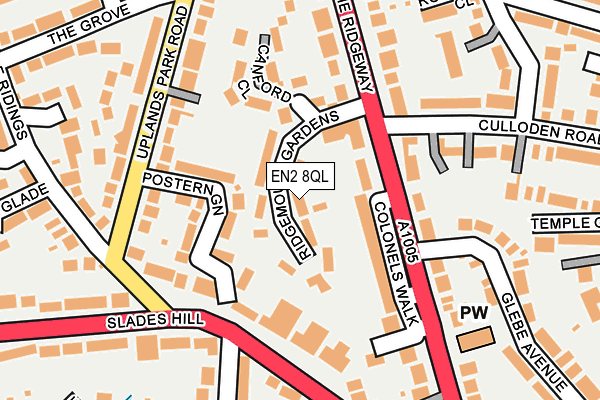 EN2 8QL map - OS OpenMap – Local (Ordnance Survey)