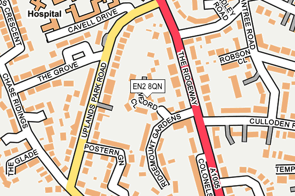 EN2 8QN map - OS OpenMap – Local (Ordnance Survey)