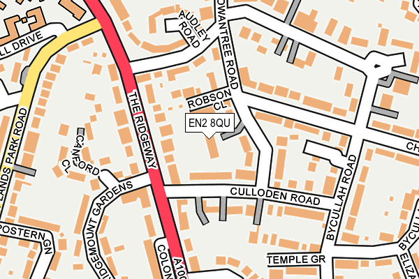 EN2 8QU map - OS OpenMap – Local (Ordnance Survey)