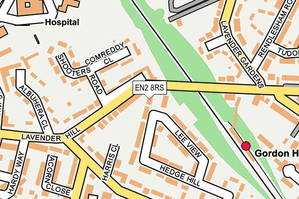 EN2 8RS map - OS OpenMap – Local (Ordnance Survey)