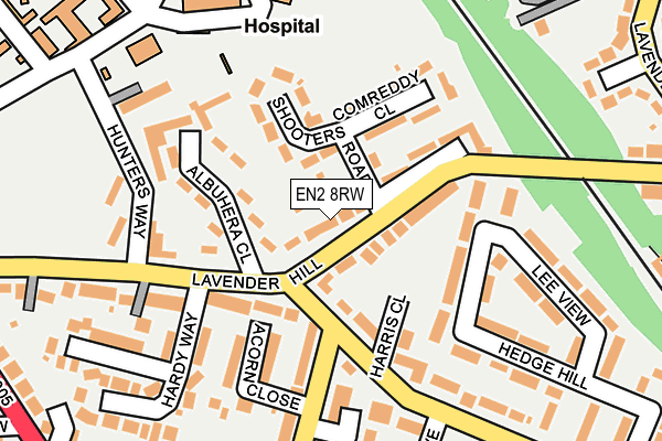 EN2 8RW map - OS OpenMap – Local (Ordnance Survey)