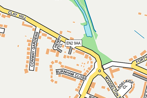 EN2 9AA map - OS OpenMap – Local (Ordnance Survey)