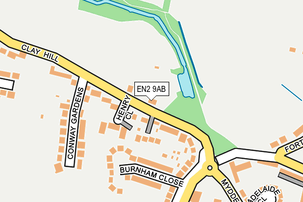 EN2 9AB map - OS OpenMap – Local (Ordnance Survey)