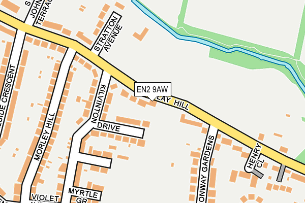 EN2 9AW map - OS OpenMap – Local (Ordnance Survey)