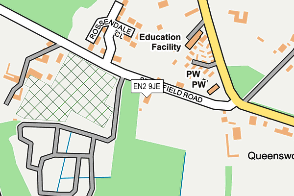 EN2 9JE map - OS OpenMap – Local (Ordnance Survey)