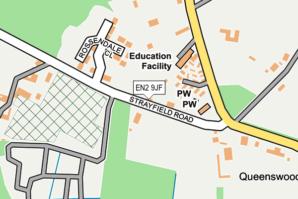 EN2 9JF map - OS OpenMap – Local (Ordnance Survey)