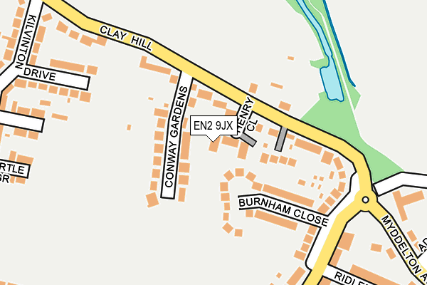EN2 9JX map - OS OpenMap – Local (Ordnance Survey)