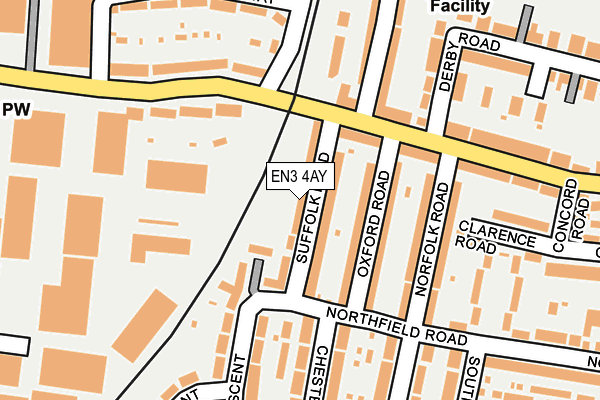 EN3 4AY map - OS OpenMap – Local (Ordnance Survey)