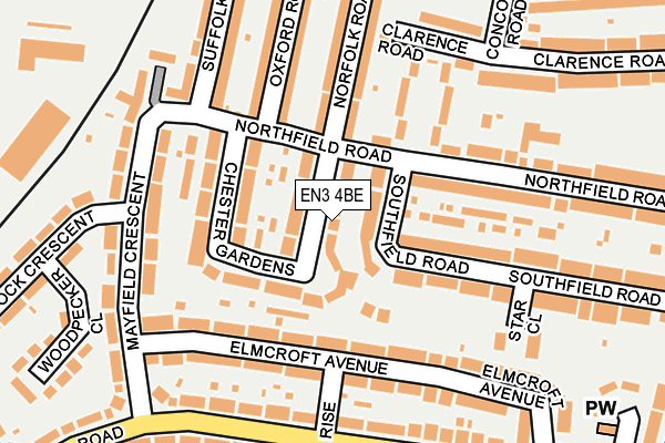 EN3 4BE map - OS OpenMap – Local (Ordnance Survey)