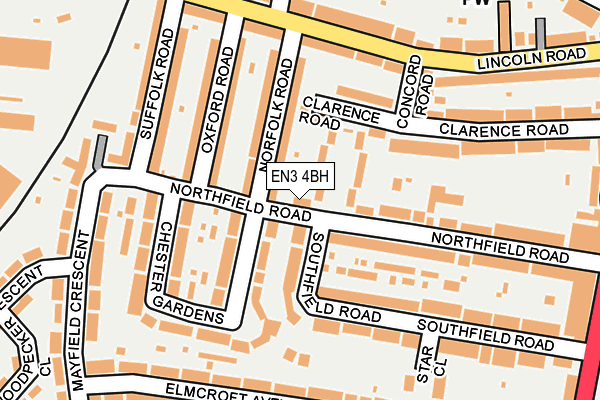 EN3 4BH map - OS OpenMap – Local (Ordnance Survey)