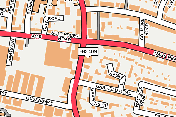 EN3 4DN map - OS OpenMap – Local (Ordnance Survey)