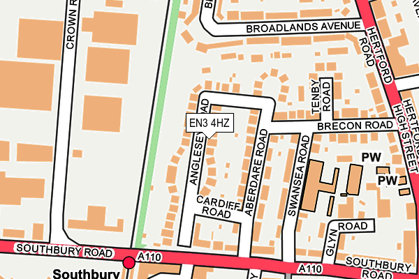 EN3 4HZ map - OS OpenMap – Local (Ordnance Survey)