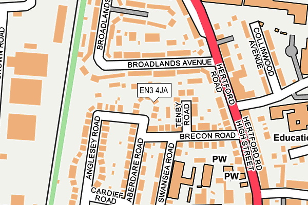EN3 4JA map - OS OpenMap – Local (Ordnance Survey)