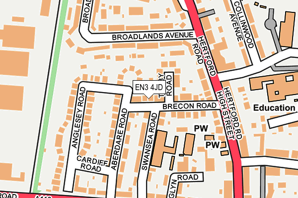 EN3 4JD map - OS OpenMap – Local (Ordnance Survey)