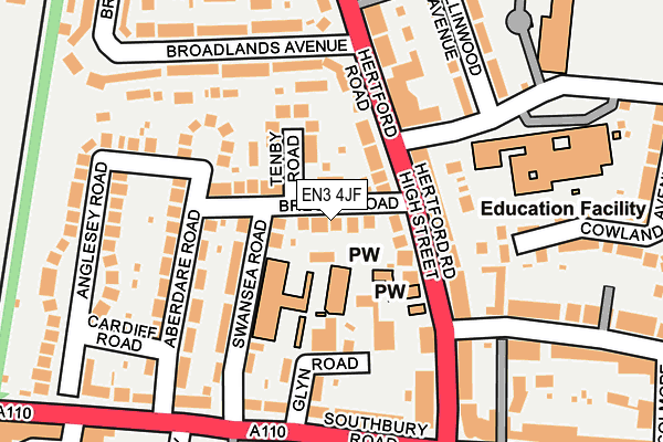 EN3 4JF map - OS OpenMap – Local (Ordnance Survey)