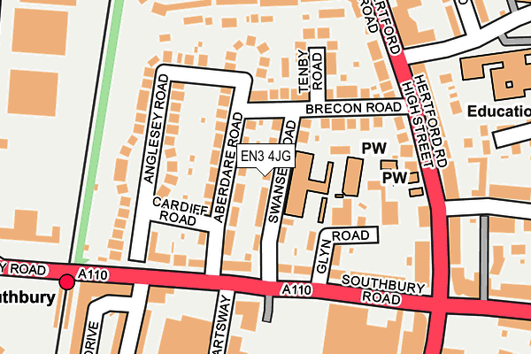 EN3 4JG map - OS OpenMap – Local (Ordnance Survey)
