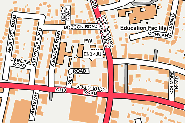 EN3 4JU map - OS OpenMap – Local (Ordnance Survey)